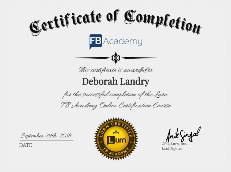 Facebook Academy Certificate